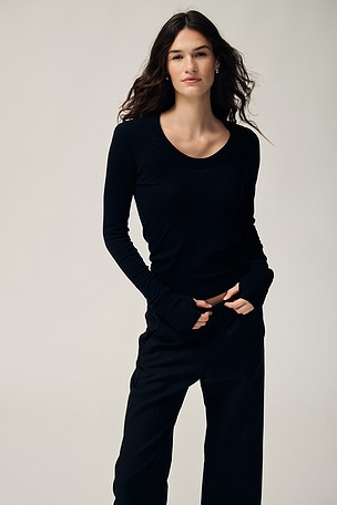 Cashmere Easy Cuffed U Top Enza Costa