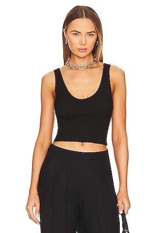 Intimately Free People Black Lace Cami Cropped Tank Top Sleeveless
