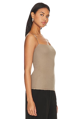 Enza Costa Essential Strappy Tank in Beige