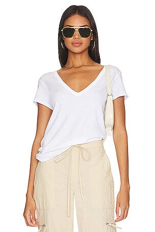 June Sateen V Neck Top