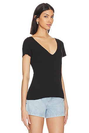 Enza Costa T-SHIRT PERFECT V en Noir