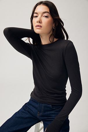 Cashmere Easy Cuffed Crew Enza Costa