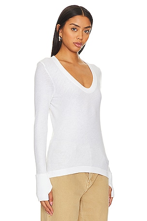 Enza Costa Cashmere Easy Cuffed U in White