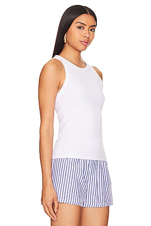 Enza Costa Supima Rib Sheath Tank in White