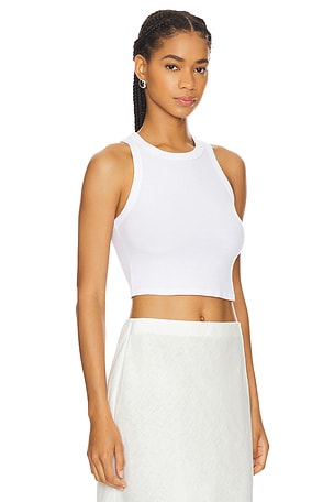 Enza Costa Cropped Bold Sheath in White