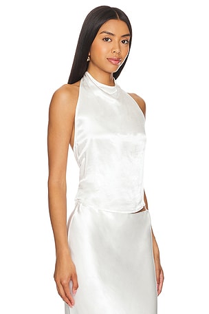 Enza Costa Satin Halter in Cream