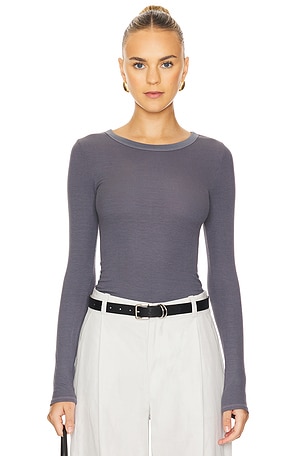 Silk Knit Long Sleeve Crew Enza Costa