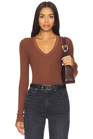 Rib Bold U-neck Long SleeveEnza Costa$165