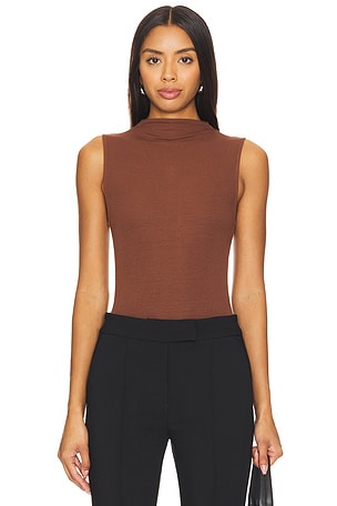 Silk Knit Rib Sleeveless Mockneck Enza Costa