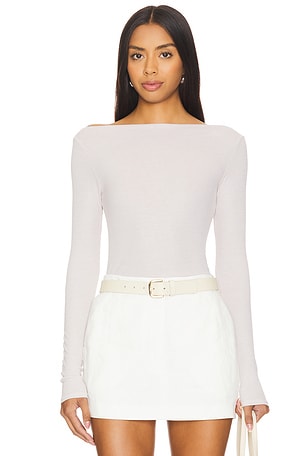 NWT H:ours sale Milee White Long Sleeve Top S