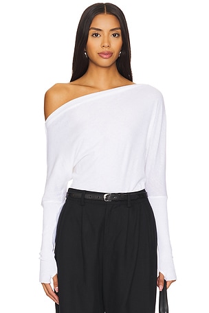 Cashmere Cuffed Off Shoulder Top Enza Costa