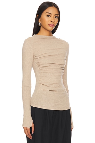 Enza Costa Cashmere Twist Top in Tan