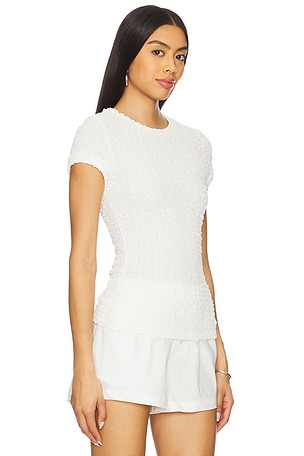Enza Costa Puckered Cap Sleeve in White