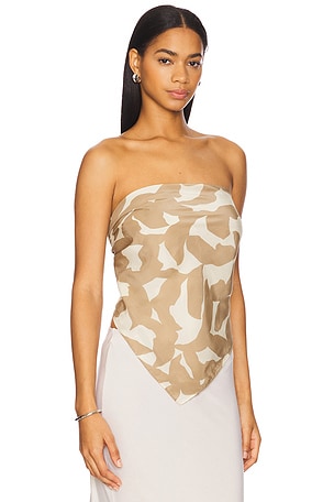 Enza Costa Scarf Top in Tan