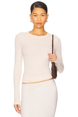 Silk Knit Long Sleeve Crew Top Enza Costa