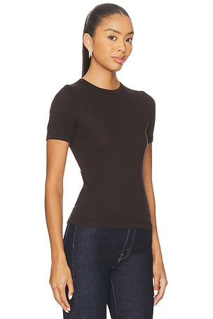 Enza Costa New Classic Short Sleeve Tee in Brown