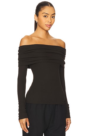 Enza Costa Off Shoulder Top in Chocolate. Size XS. Also