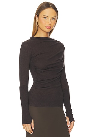 Enza Costa Cashmere Twist Top in Brown