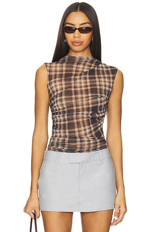 Mesh Sleeveless Twist Top Enza Costa