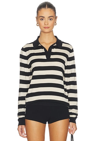 Stripe Silk Knit Polo Enza Costa