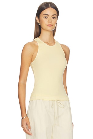 Enza Costa Cotton Rib Boy Tank in Lemon
