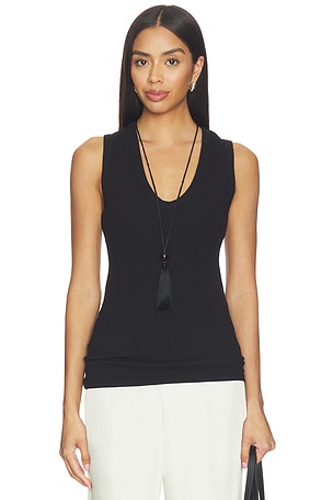 Textured Rib Sleeveless U Top Enza Costa
