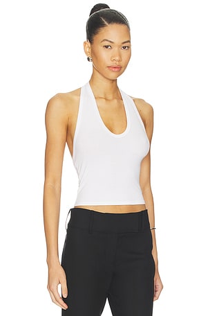 Enza Costa Silk Rib U Halter in White