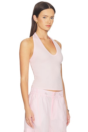 Enza costa halter de caN/Alé de algodón con escote en u en color Rosa