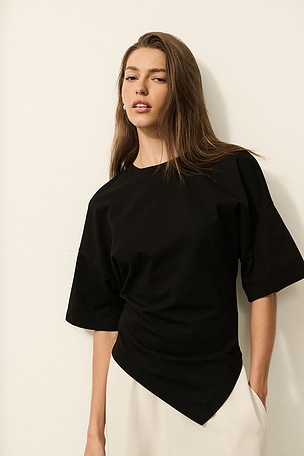 Supima Structured Jersey Assymetrical Tee Enza Costa