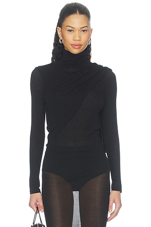 Sheer Cashmere Jersey Bandana Turtleneck Enza Costa