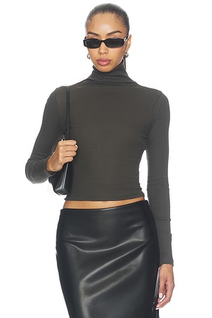 Cashmere Rib Turtleneck Top Enza Costa