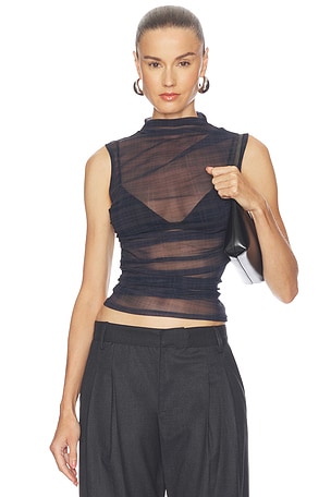 Mesh Sleeveless Twist Top Enza Costa