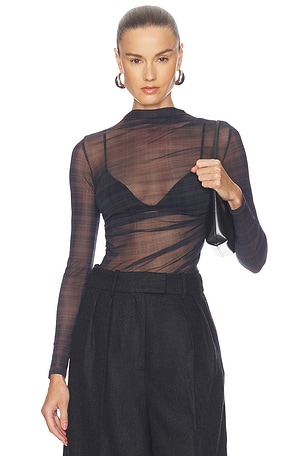 Mesh Longsleeve Twist Top Enza Costa