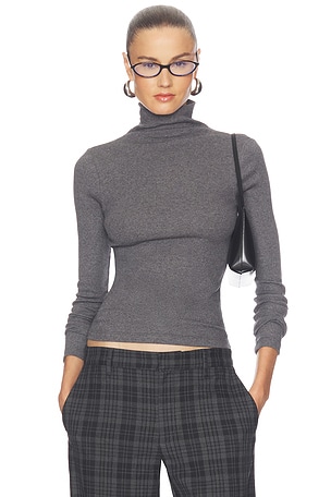 Cashmere Rib Turtleneck Top Enza Costa