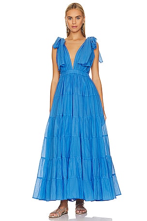 chinese dress ladies Azure Double Strap Maxi Dress – Ivory/Baby Blue – Daisy Shoppe