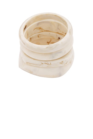 Epifene Marble Resin Bangles in Cream