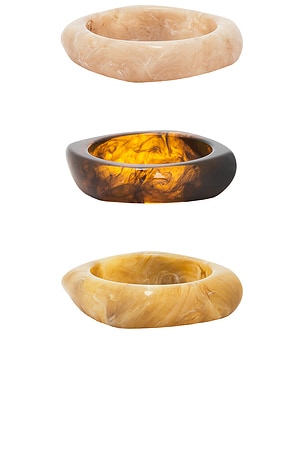 Epifene Resin Bangles Set Of 3 in Brown