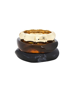 Resin & Gold Bangles Set Of 3 Epifene