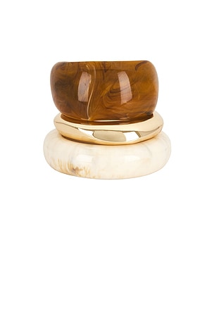 Epifene conjunto de brazalete en color Marrón,Oro Metalizado