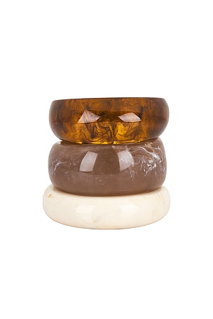 Epifene conjunto de brazalete en color Marrón,Crema