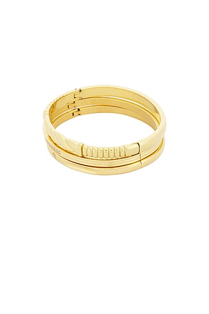 Thin Crystal & Croissant Bracelets Set Of 3 Epifene