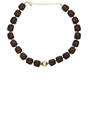 Chunky Brown Resin Beaded Necklace Epifene