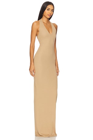 Eterne Halter Maxi Dress in Nude