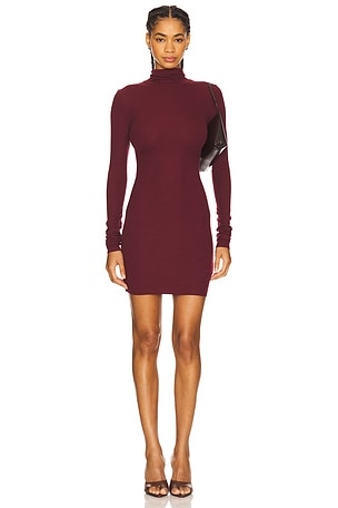 Long Sleeve Turtleneck Butter Rib Mini Dress Eterne