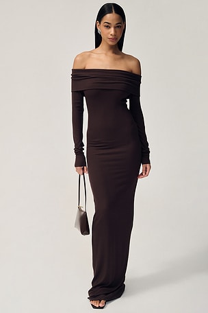 Long Sleeve Off Shoulder Maxi Dress