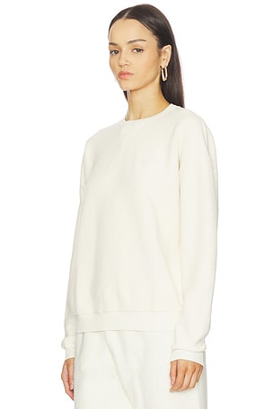 Eterne Classic Reverse French Terry Crew Sweatshirt in Cream