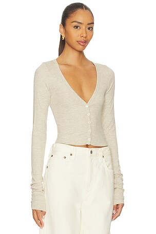 Eterne Cropped Cardigan in Beige