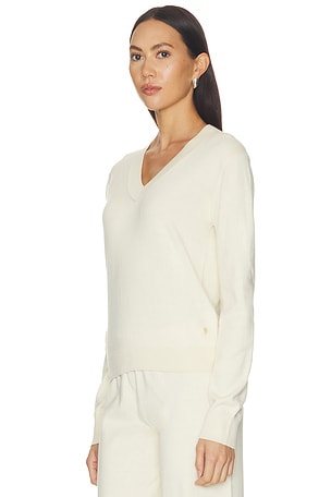 Eterne Lennox Cotton Cashmere Sweater in Cream