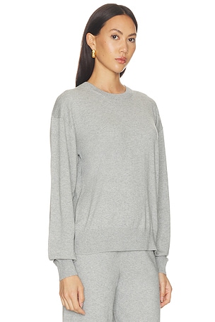 Eterne Brock Cotton Cashmere Sweater in Grey