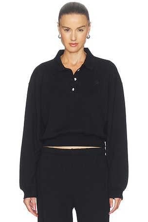 French Terry Cropped Polo Sweatshirt Eterne